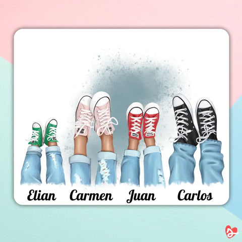 Alfombrilla personalizable, familia zapatillas