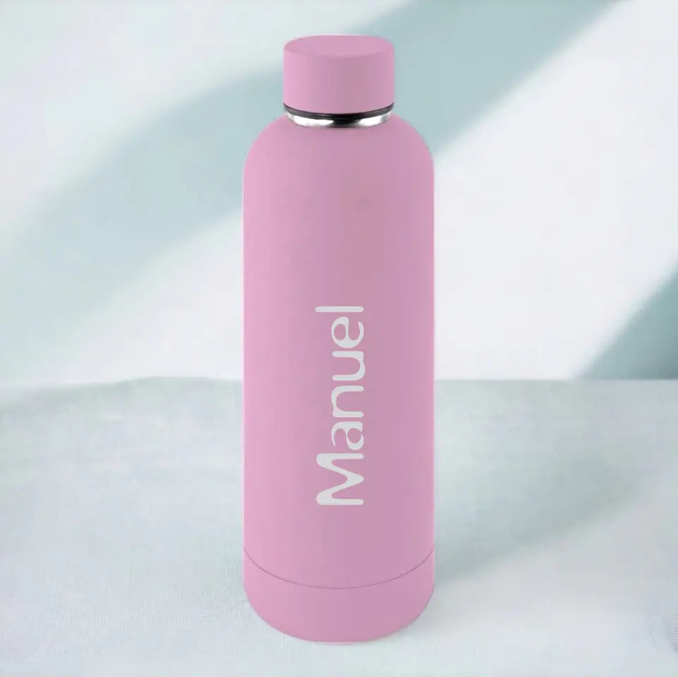 Botella térmica personalizada, 500ml, color rosa