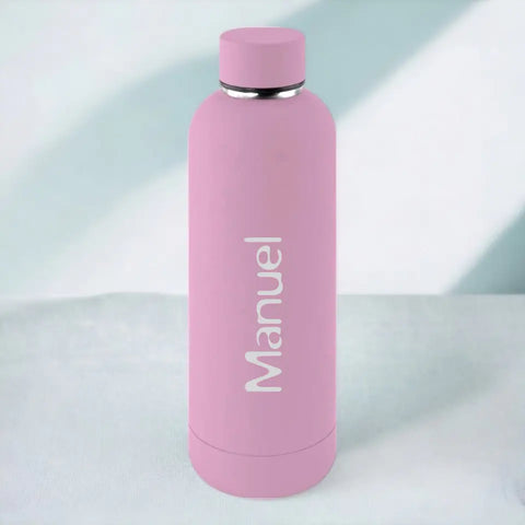 Botella térmica personalizada, 500ml, color rosa