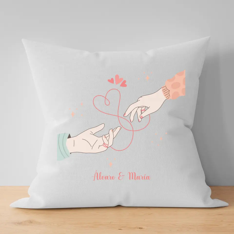Cojín personalizado, manos unidas
