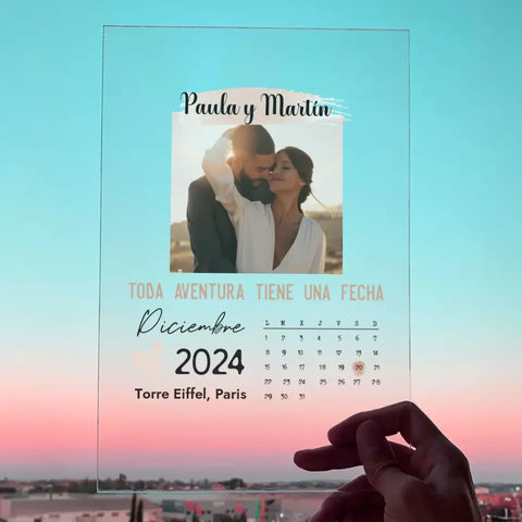 Placa metacrilato, fecha calendario
