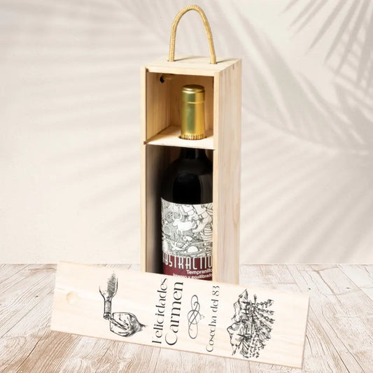Caja de madera personalizada para cumpleaños, modelo cosecha