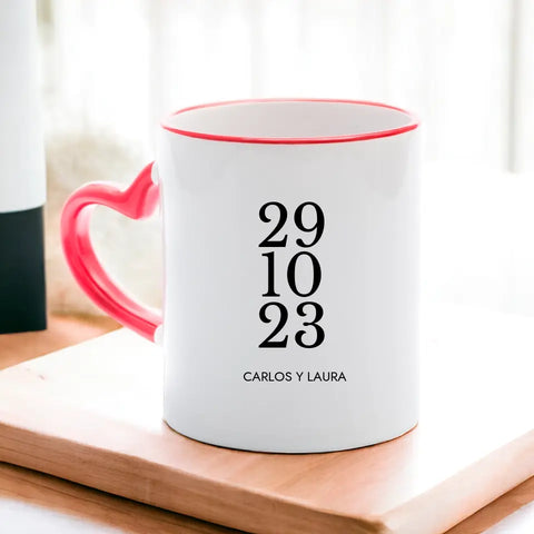 Taza personalizada fecha y nombres