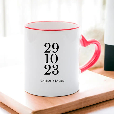 Taza personalizada fecha y nombres