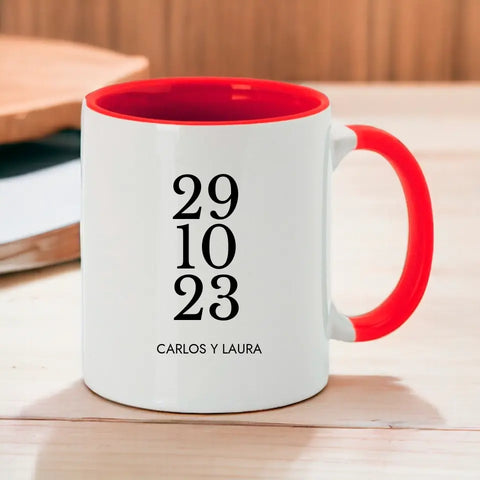 Taza personalizada fecha y nombres