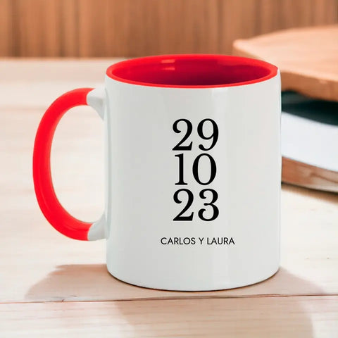 Taza personalizada fecha y nombres