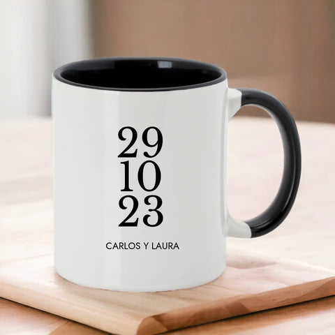Taza personalizada fecha y nombres