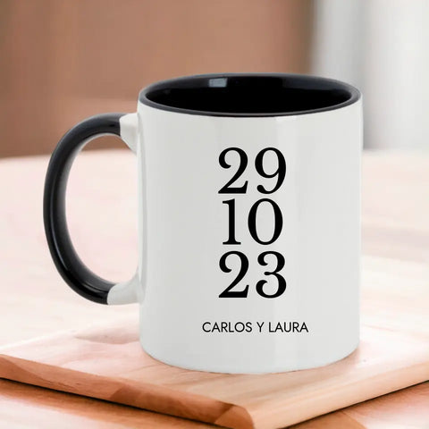 Taza personalizada fecha y nombres