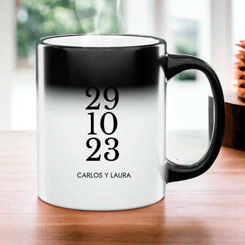 Taza personalizada fecha y nombres