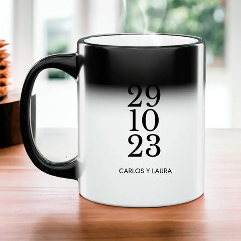 Taza personalizada fecha y nombres