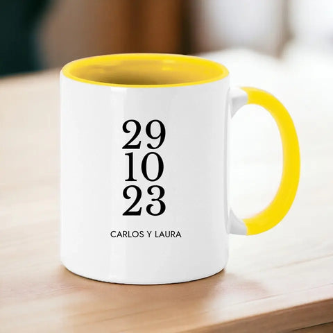 Taza personalizada fecha y nombres