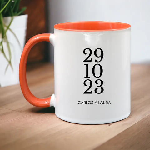 Taza personalizada fecha y nombres