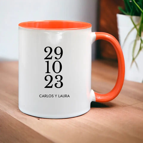 Taza personalizada fecha y nombres