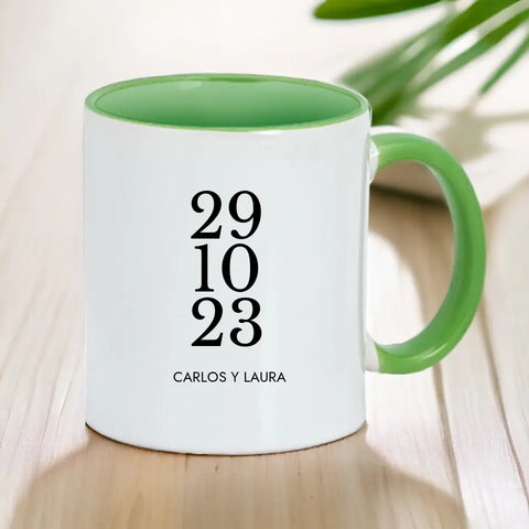 Taza personalizada fecha y nombres