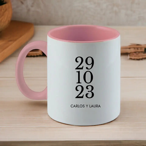 Taza personalizada fecha y nombres
