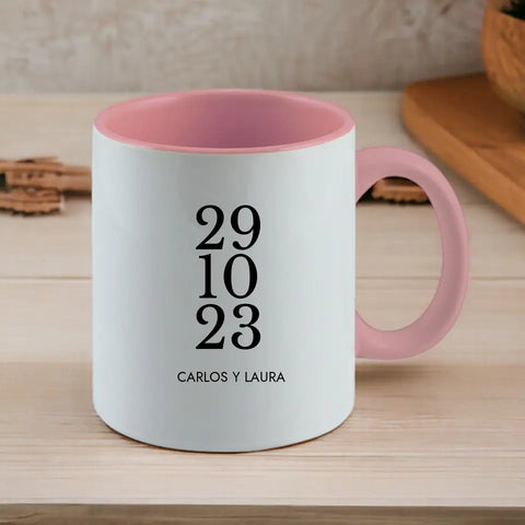 Taza personalizada fecha y nombres