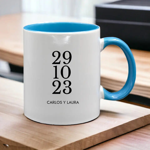 Taza personalizada fecha y nombres