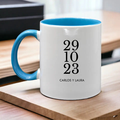Taza personalizada fecha y nombres