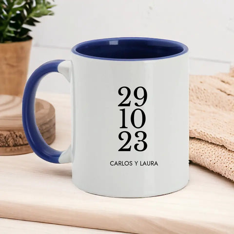 Taza personalizada fecha y nombres