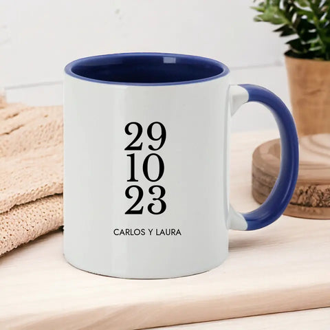 Taza personalizada fecha y nombres