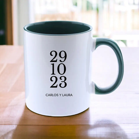 Taza personalizada fecha y nombres