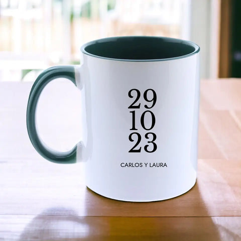 Taza personalizada fecha y nombres