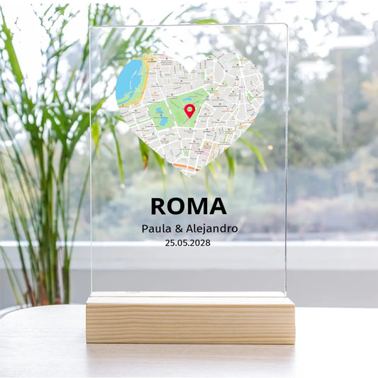 Placa mapa corazón