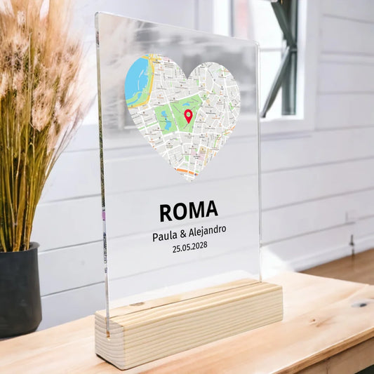 Placa mapa corazón