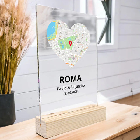 Placa mapa corazón
