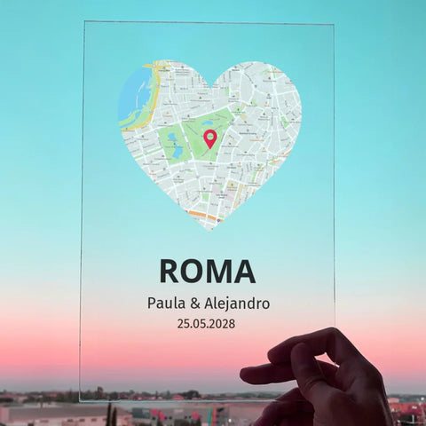 Placa mapa corazón