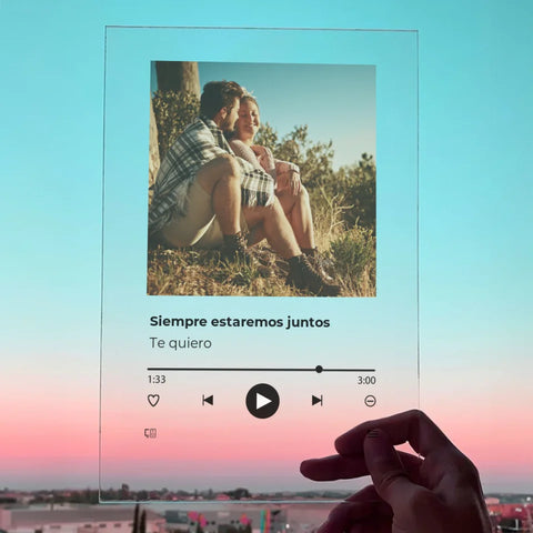 Placa spotify con foto y texto