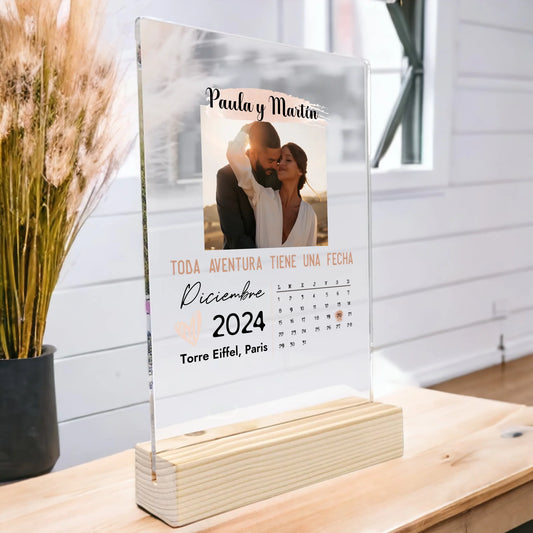 Placa metacrilato, fecha calendario