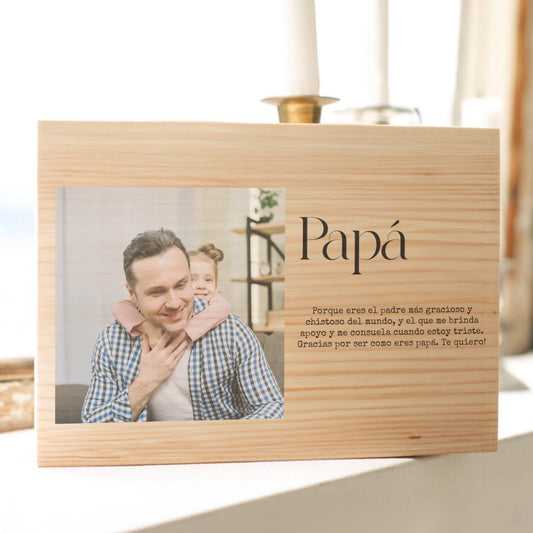 Portafotos en  madera de haya, A5, Papá