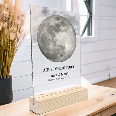 Placa de metacrilato personalizada con fase lunar