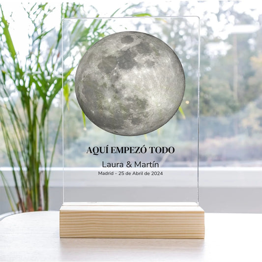 Placa de metacrilato personalizada con fase lunar